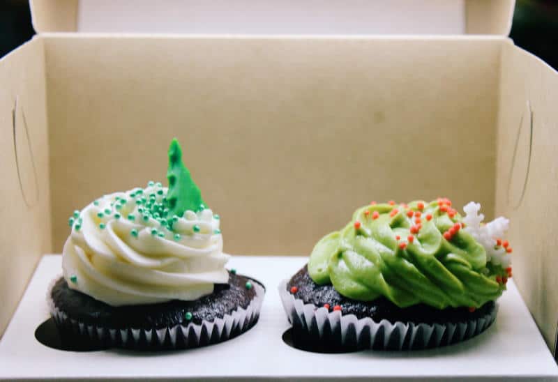 Two Cakes on the uncovered container