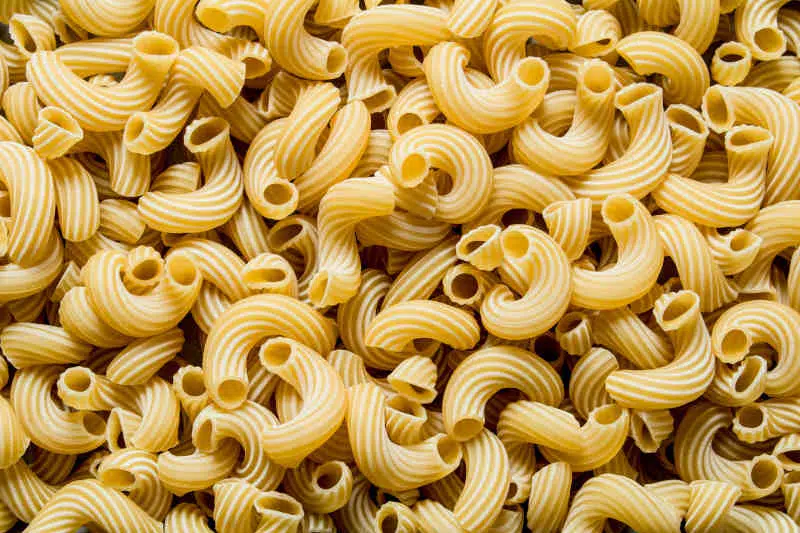 The texture of the dry pasta