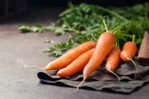 Fresh organic and sweet carrot over