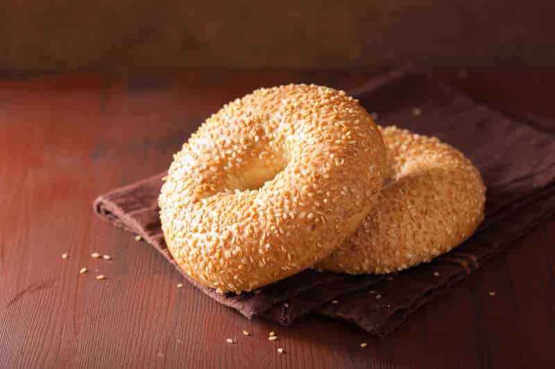 Fresh sesame bagel for breakfast