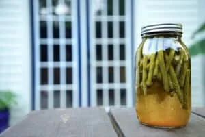 Canned Green Beans on a table