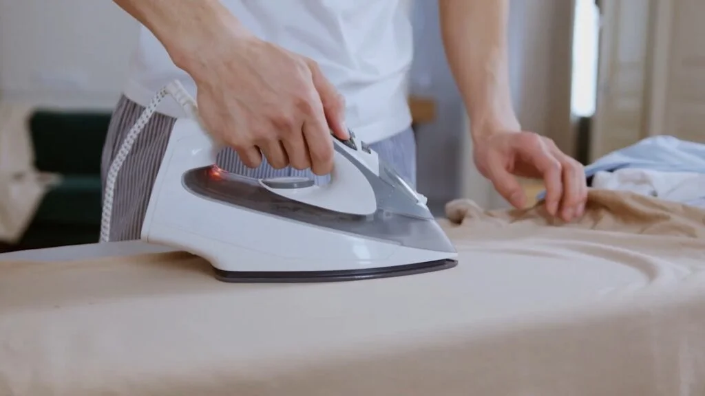 Ironing clothes on the iron table