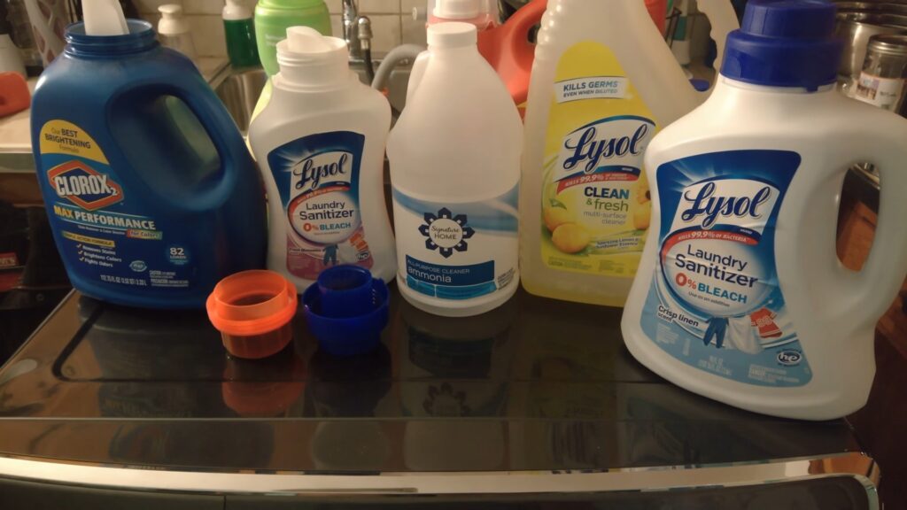 Different Lysol products arranged on a table